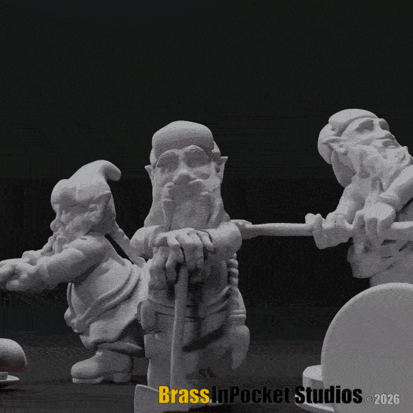 The Pocketeers: Axe & Garden – Full Set (All 3 STL Figurines + Scenic Props) – Commercial License