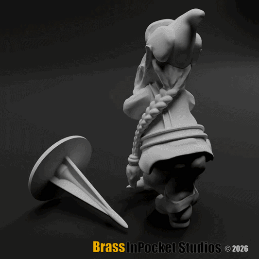 The Pocketeers: Axe & Garden – Pose 3 (STL Figurine + Spike Mount) – Personal License