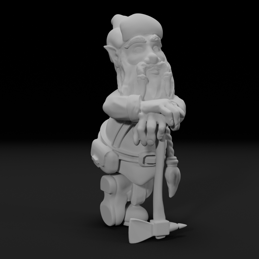 The Pocketeers: Axe & Garden – Pose 3 (STL Figurine + Spike Mount) – Personal License