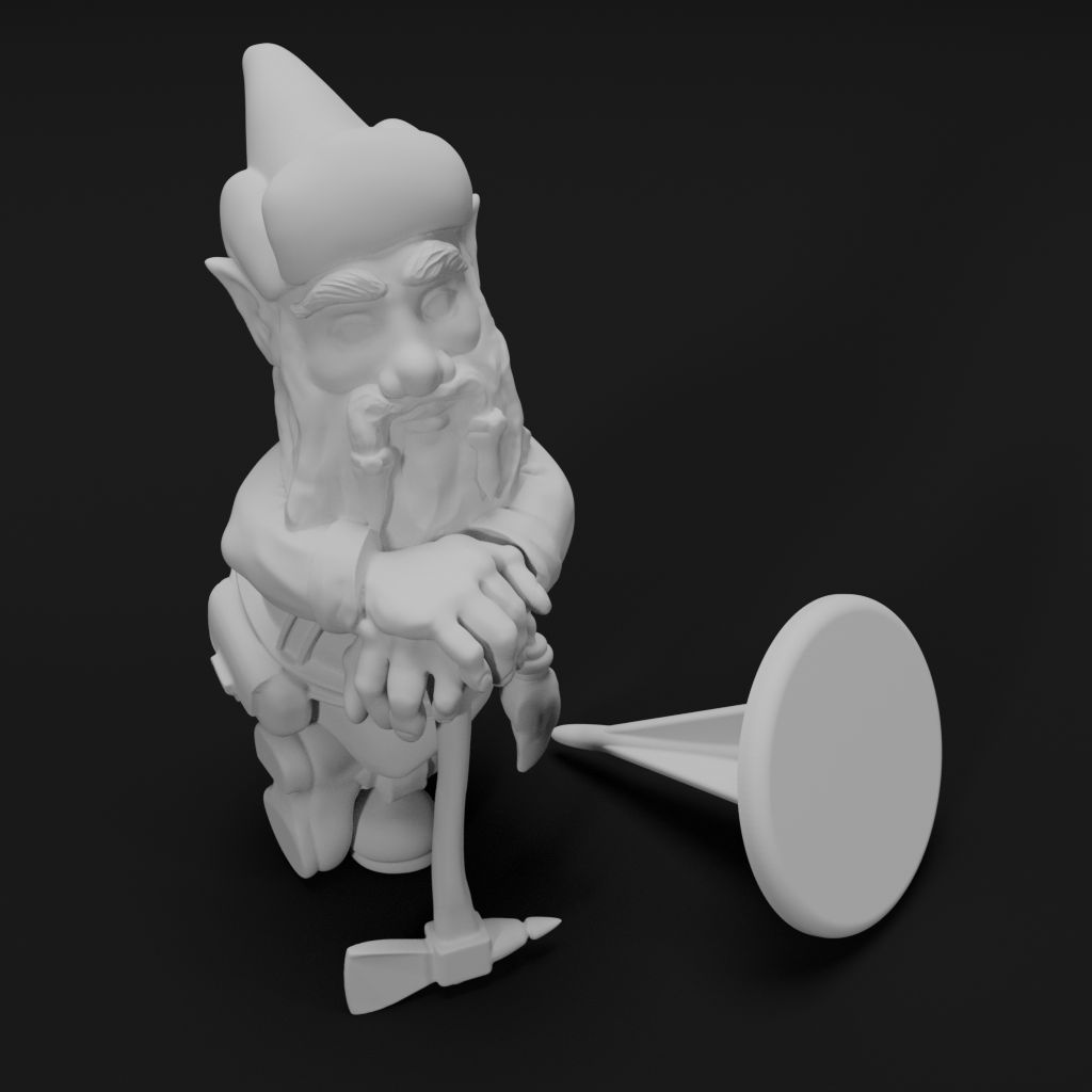 The Pocketeers: Axe & Garden – Pose 3 (STL Figurine + Spike Mount) – Personal License