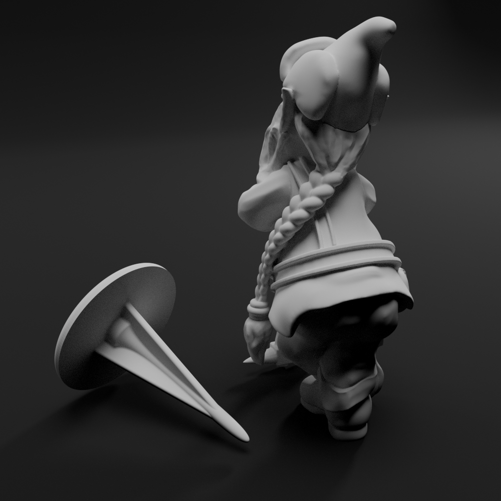 The Pocketeers: Axe & Garden – Pose 3 (STL Figurine + Spike Mount) – Personal License