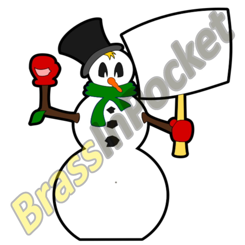 Snowman with Sign · Print‑Then‑Cut Set (Tier 2A - Plain)