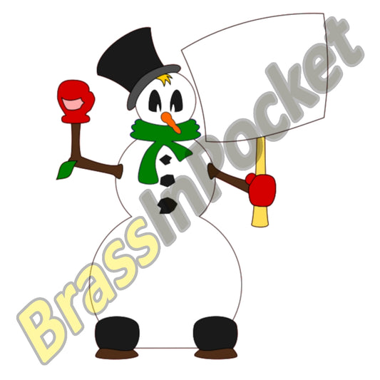 Snowman with Sign · Print‑Then‑Cut Set (Tier 2B - Booted)